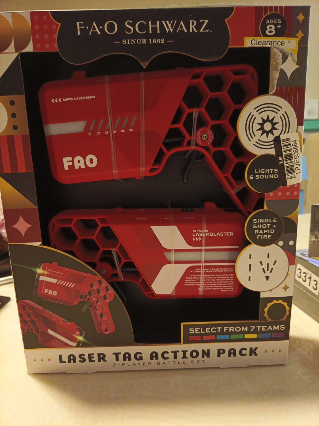 FAO Schwarz Laser Tag Action Pack 2-Player Battle Toy Set  Lights And Sounds New0