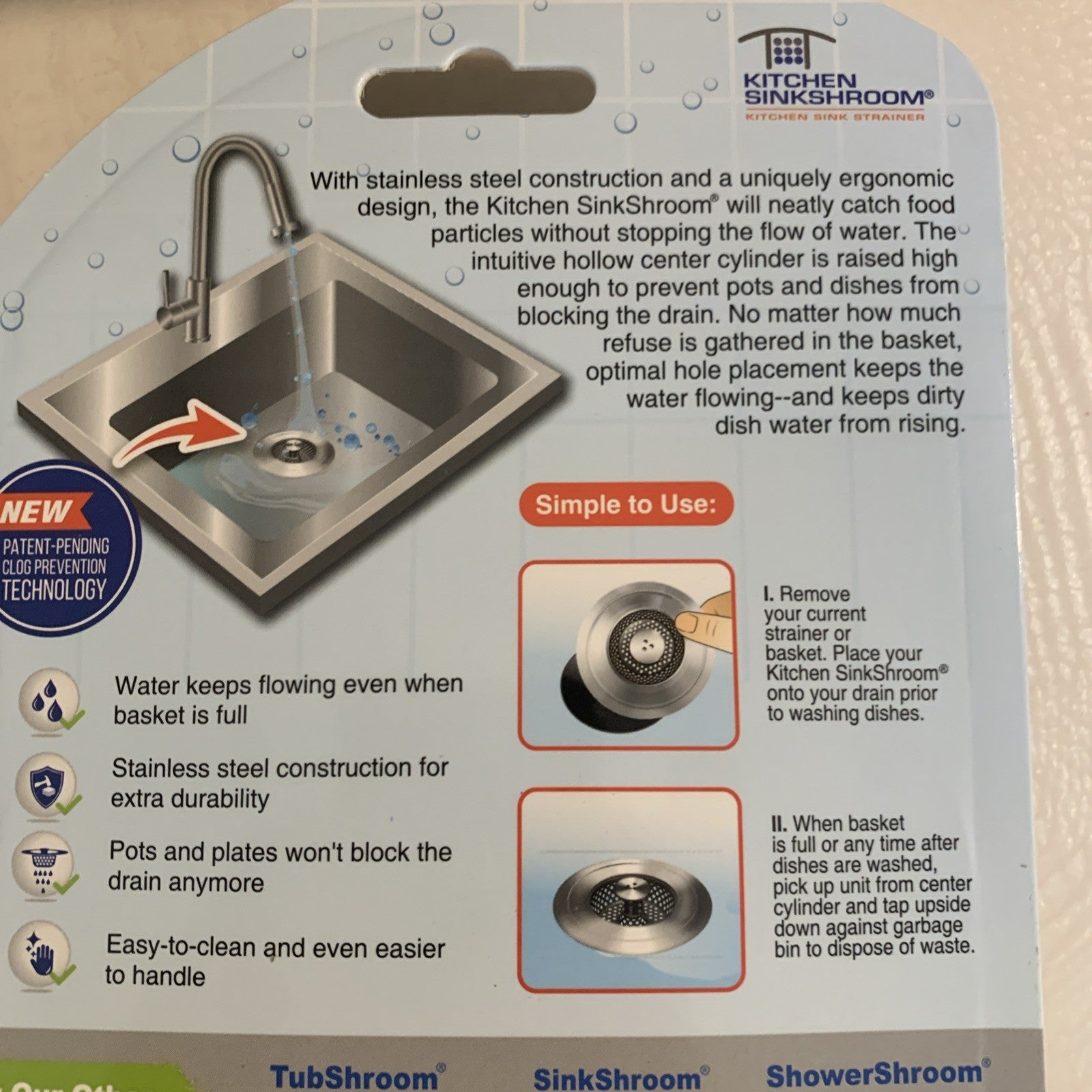 Kitchen SinkShroom® Revolutionary  Anti-Clog KITCHEN SINK STRAINER *NEW*4