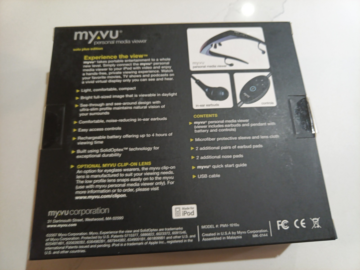 MyVu Personal Media Viewer iPod Glasses Solo Plus Edition 4