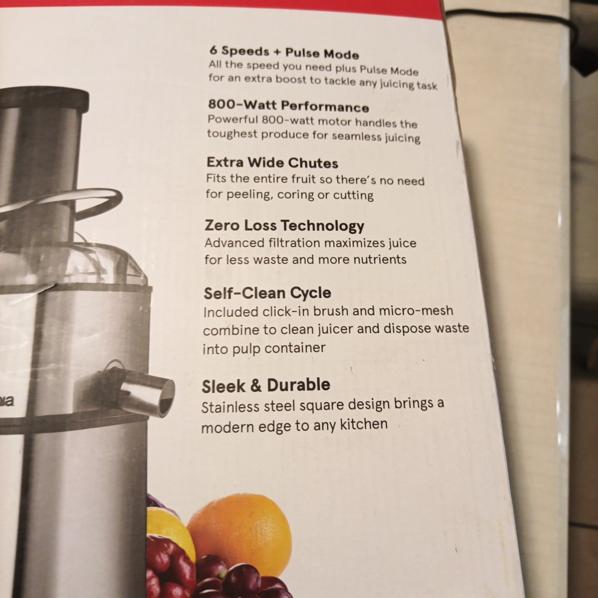 Gourmia Whole Fruit Extraction Juicer with Self Clean.7