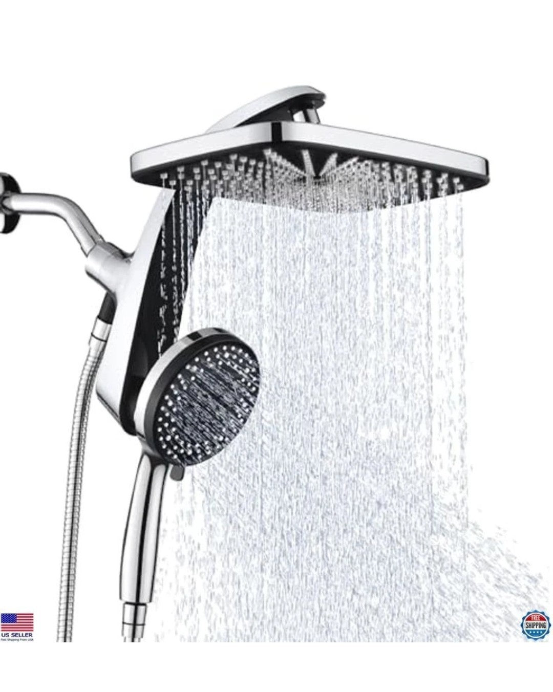 High Pressure Rain Shower Head: Premium System with Handheld Spray, 10 Settings5