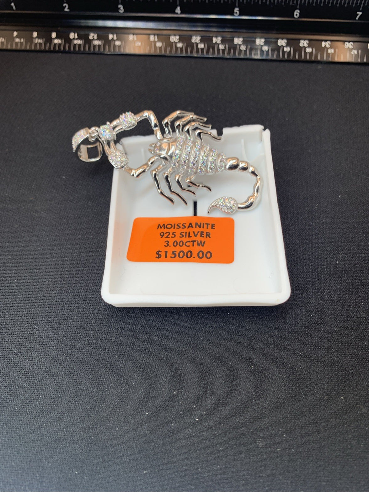SCORPION CHARM | 3 CTW VVS D MOISSANITE | Solid Sterling Silver 925 13