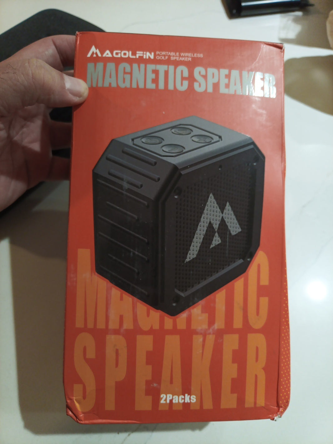 MAgolfin (2) Magnetic Bluetooth Speakers for Golf - W/ Carry Case & Zipper/strap0