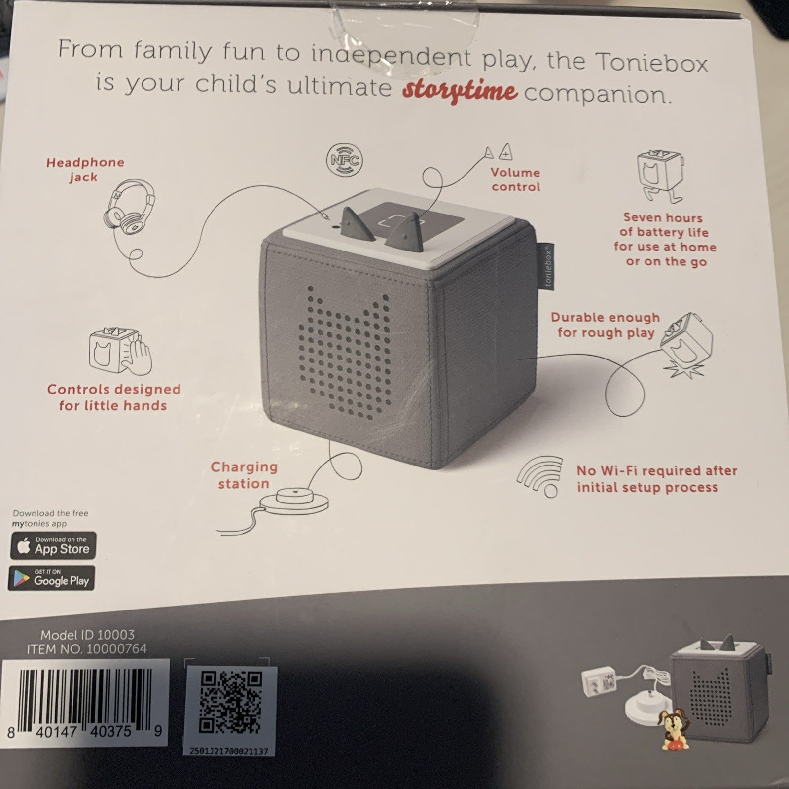 Tonies Toniebox Playtime & Storytime Songs - Puppy (10000764) - Gray New4