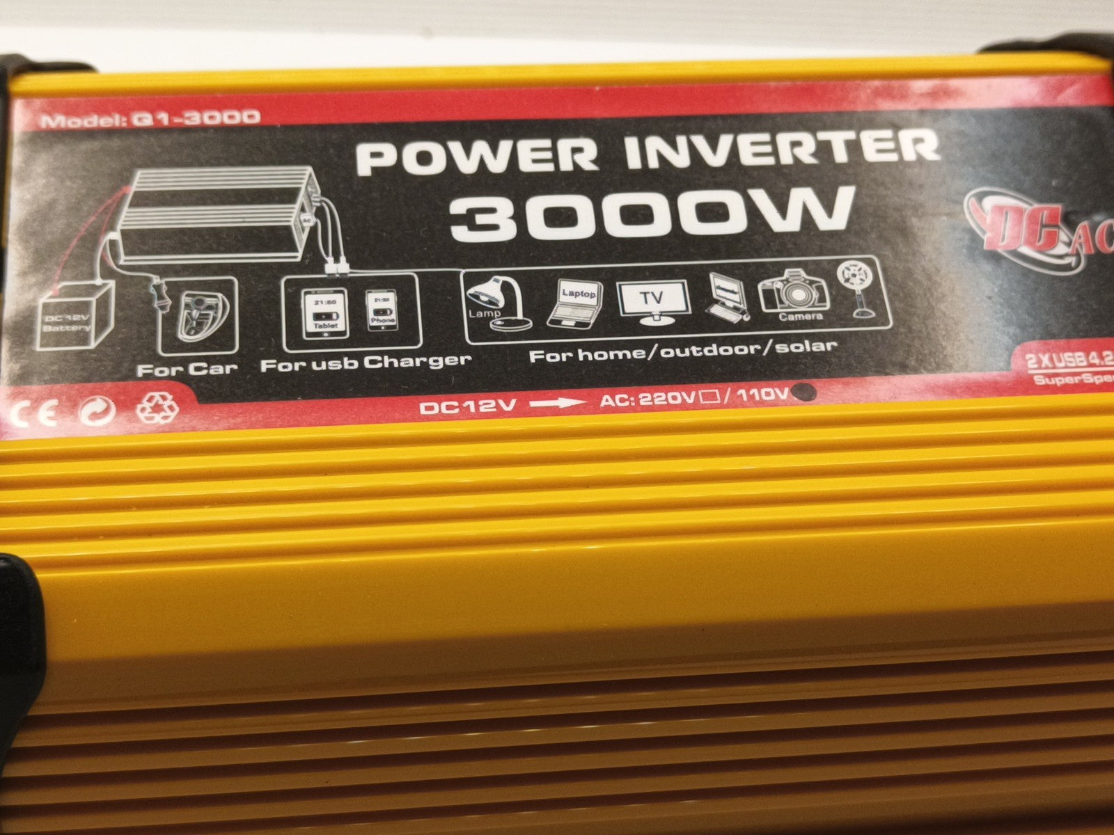 3000W Car Power Inverter DC 12V To AC 110V *NEW IN BOX* 2