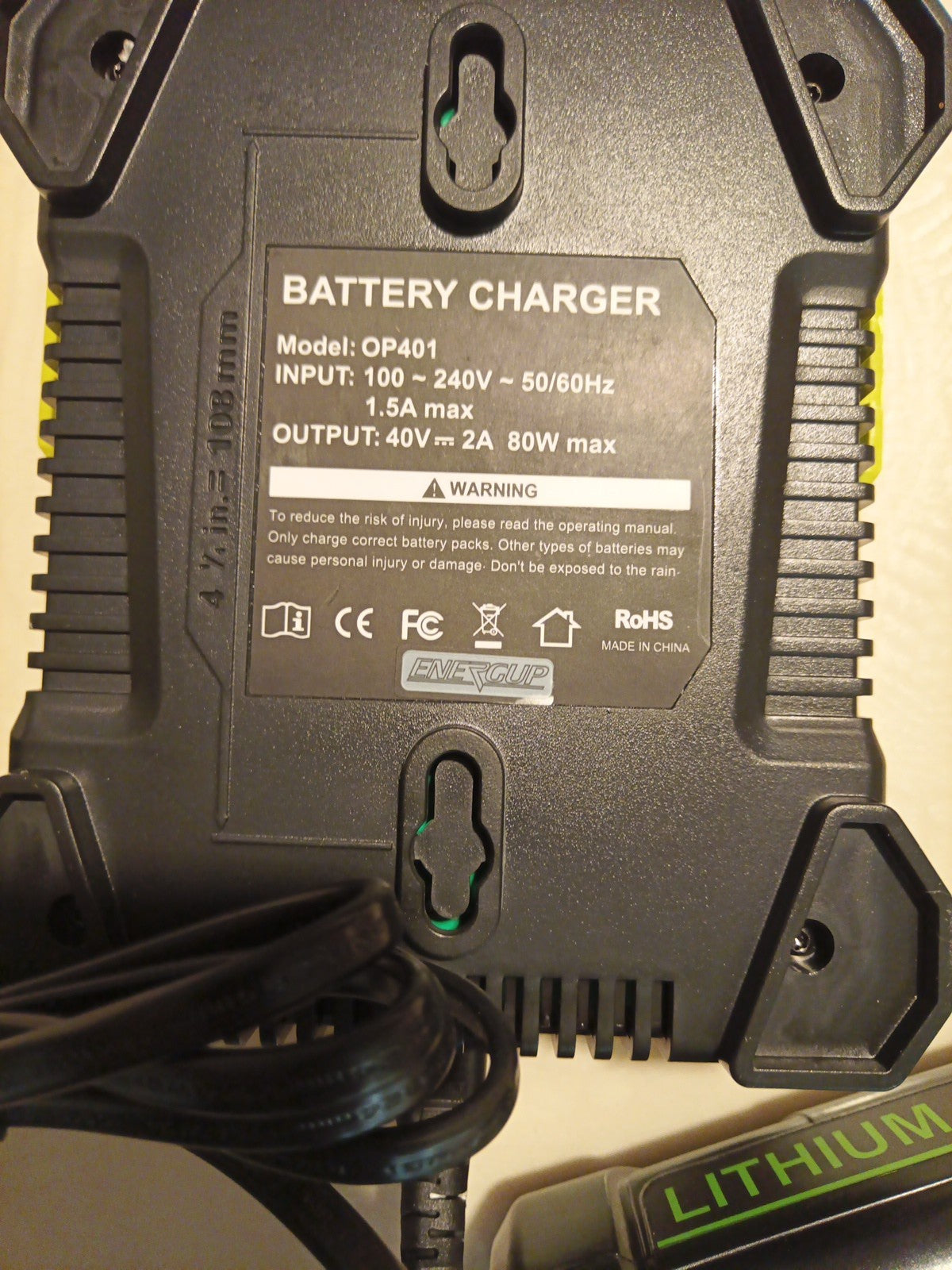 1~4x 6.0/8.0AH Battery/Charger For Ryobi 40V Lithium-Ion OP4026 OP40601 OP4050A6