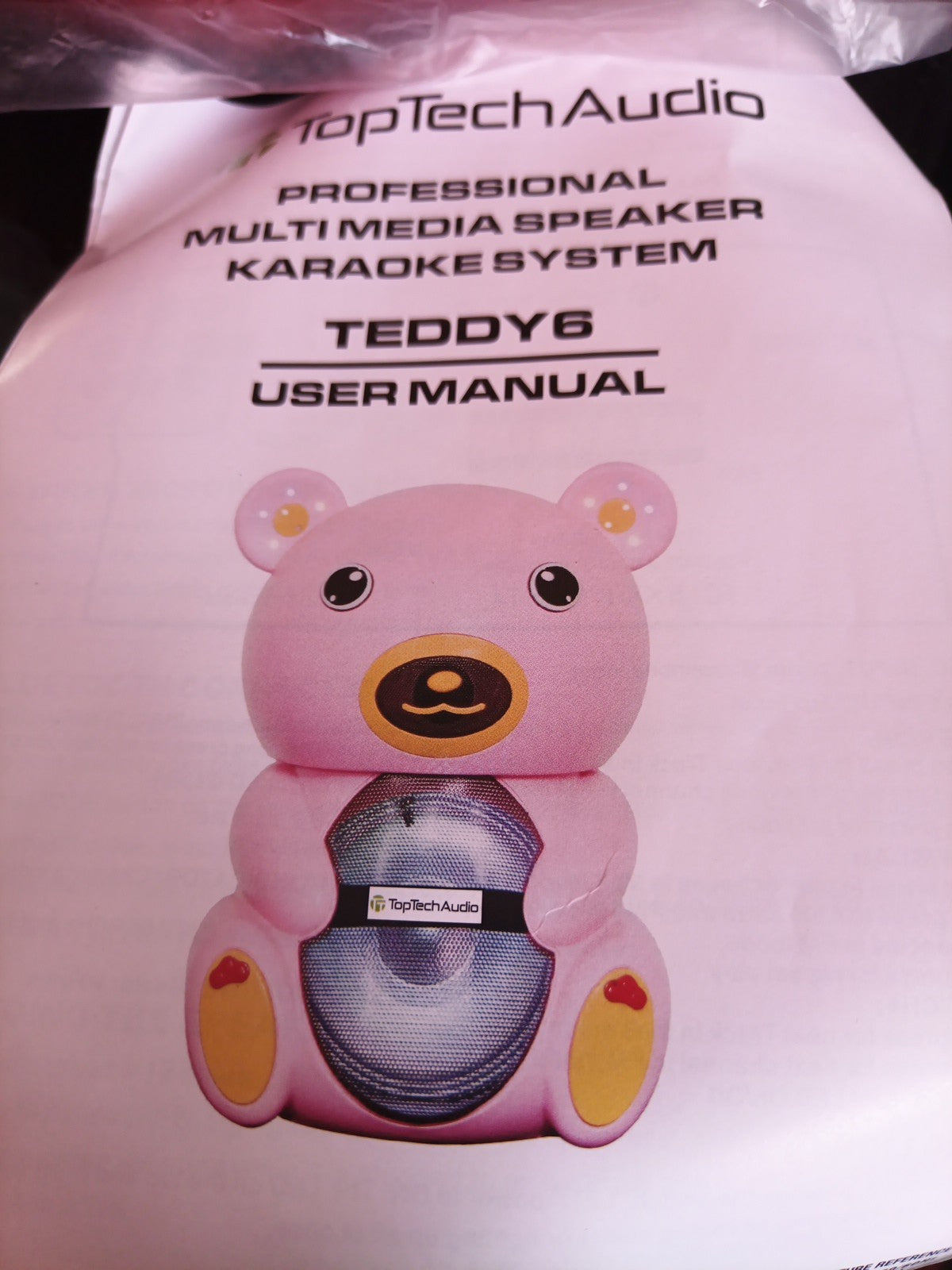 Teddy Bear 1500 Watts Portable Bluetooth Multimedia Speaker with LED light Pink 0
