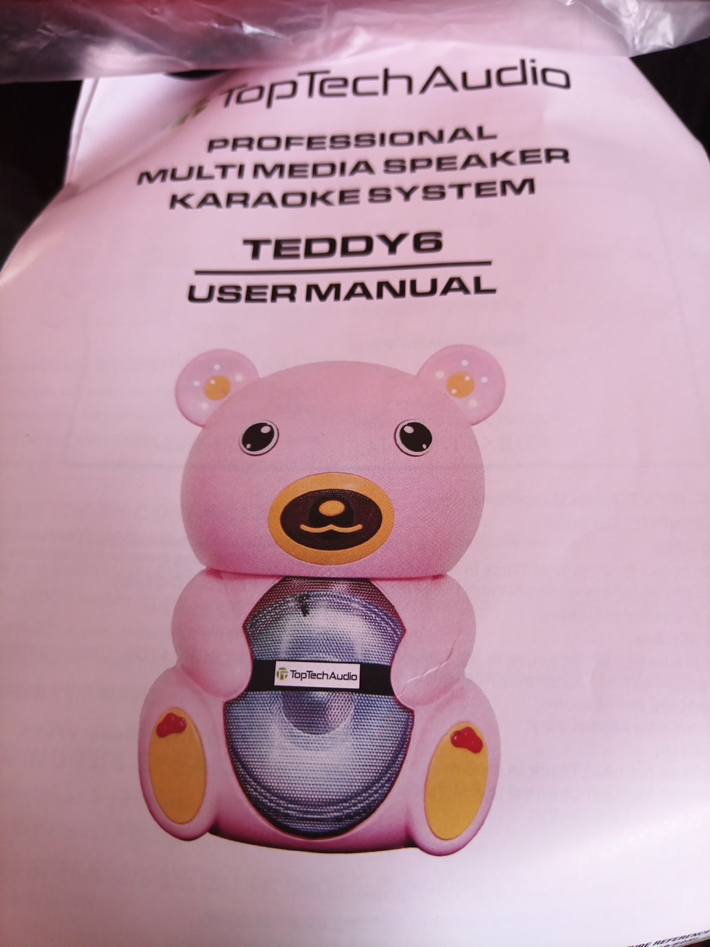 Teddy Bear 1500 Watts Portable Bluetooth Multimedia Speaker with LED light Pink 0