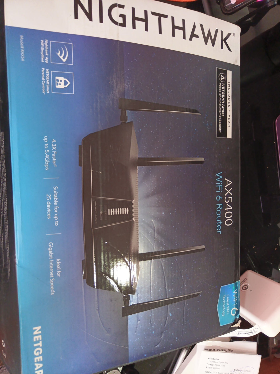 NETGEAR Nighthawk 6Stream Dual-Band WiFi 6 Router (RAX54S) AX5400 Wireless Speed0