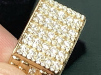 Men's Sterling Silver Over 18k Gold Vermeil Plated S 10, Man Made Diamonds 1ctw6