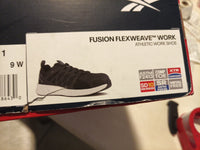 Man's Shoes Reebok Work Fusion Flexweave Cage Composite Toe, Black/White Size 9W18