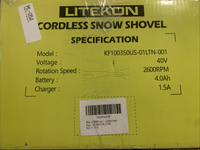 Litekon 40V Brushless Cordless Snow Shovel 13" 2x4Ah Green4