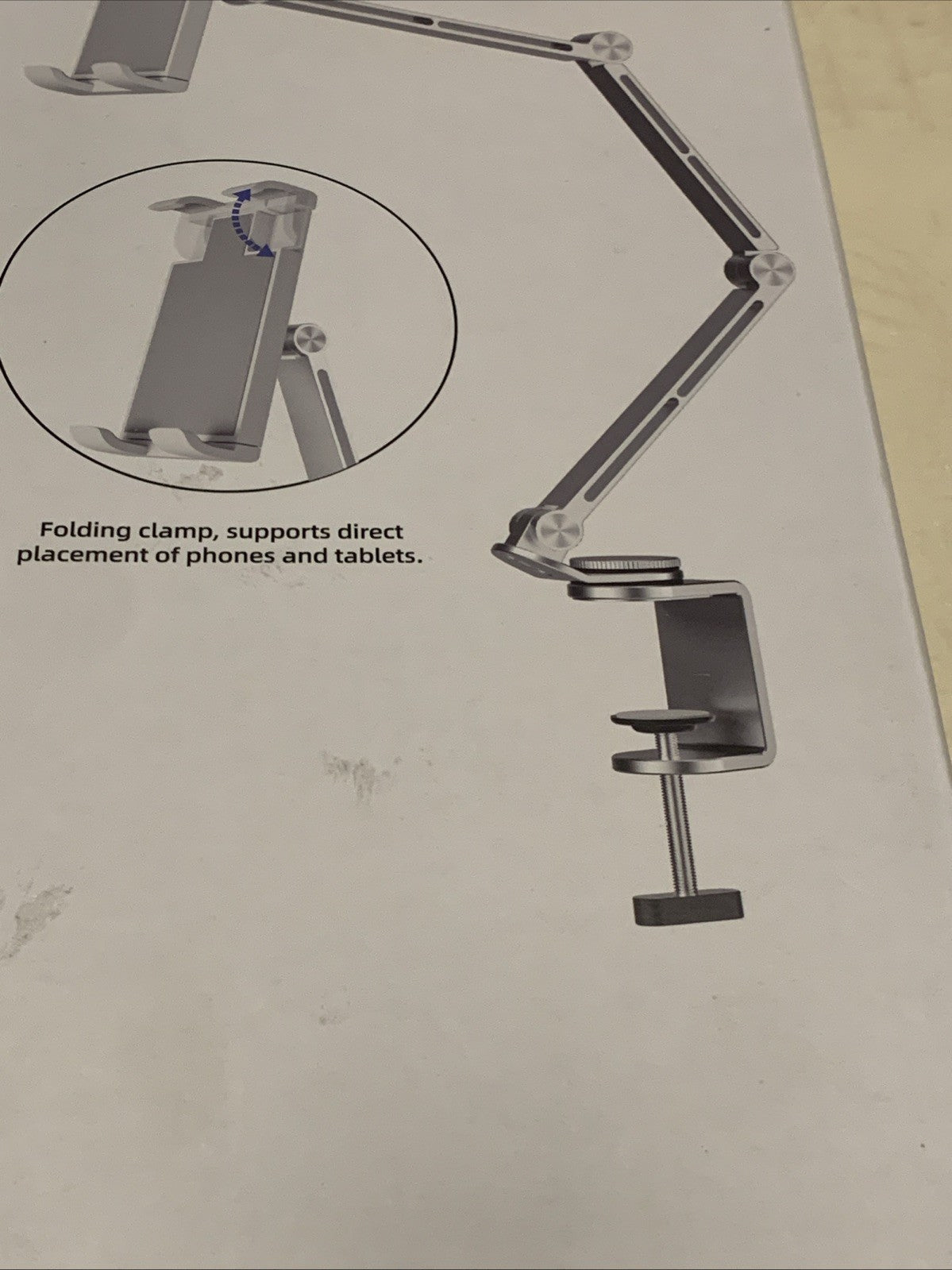 Rotatable Holder Stand Tablet Holder Multi-Angle Design Phone Clip Swivel Gray4