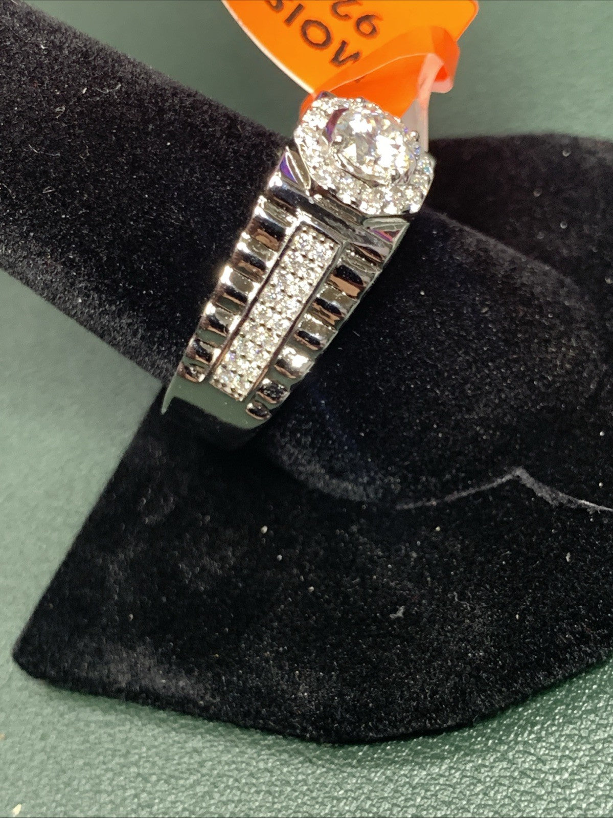 Men’s 925 Sterling Silver Cluster Ring, 2 CTW Of Moissanite. Size 113