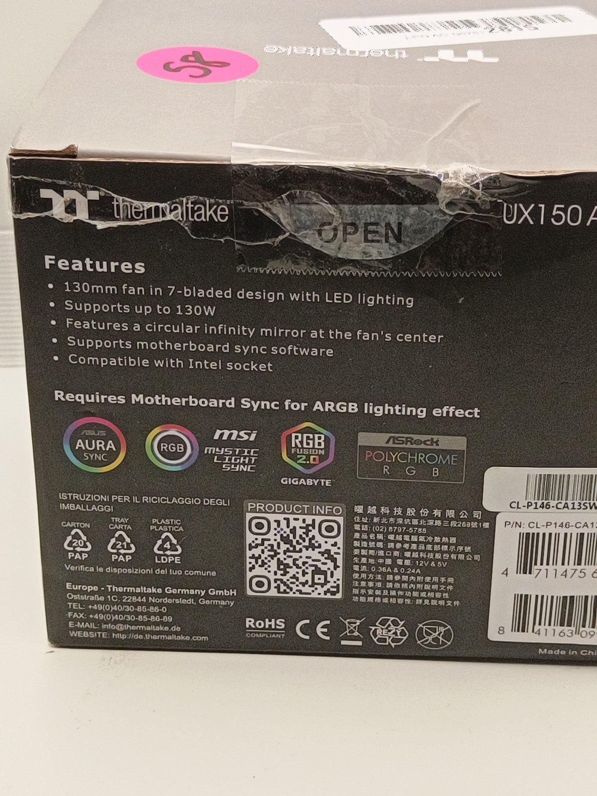 Thermaltake UX150 ARGB Sync CPU Cooler - 1 Pack 4