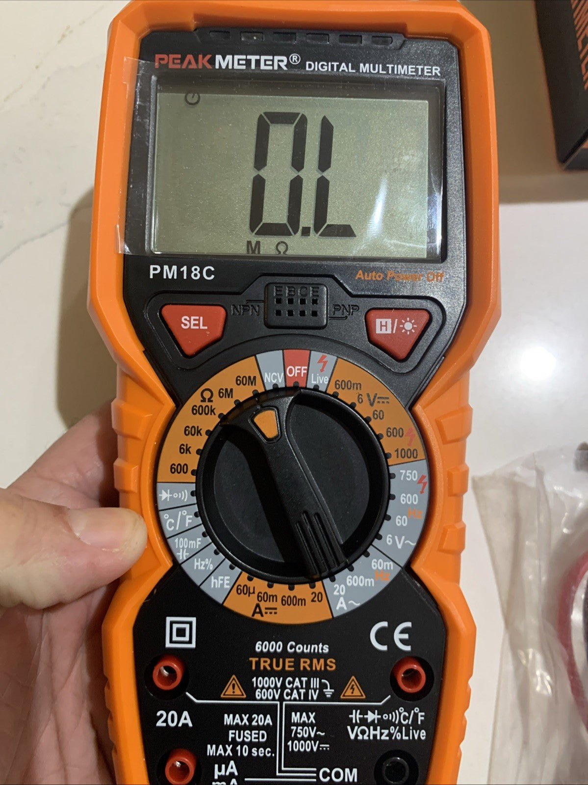 PM18C Digital Multimeter DC AC Voltage Current Tester Manual Range Backlight7
