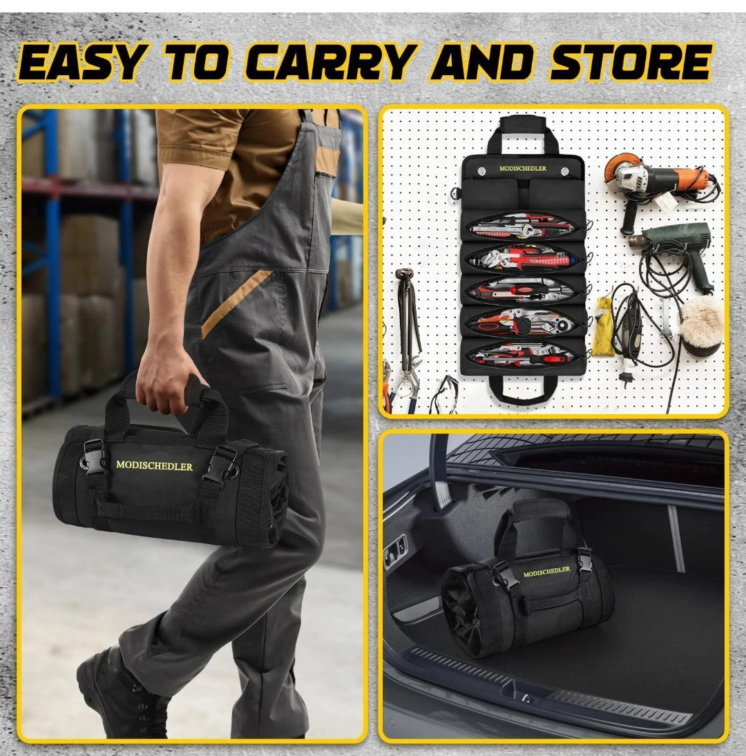 Tool Roll Bag Expanded 5 Compartments and 2 Removable Bags Portable2
