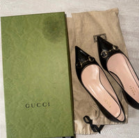 Gucci Black Leather Women's Shoes Ballerina Size 36.5 Erin Leather Horsebit4
