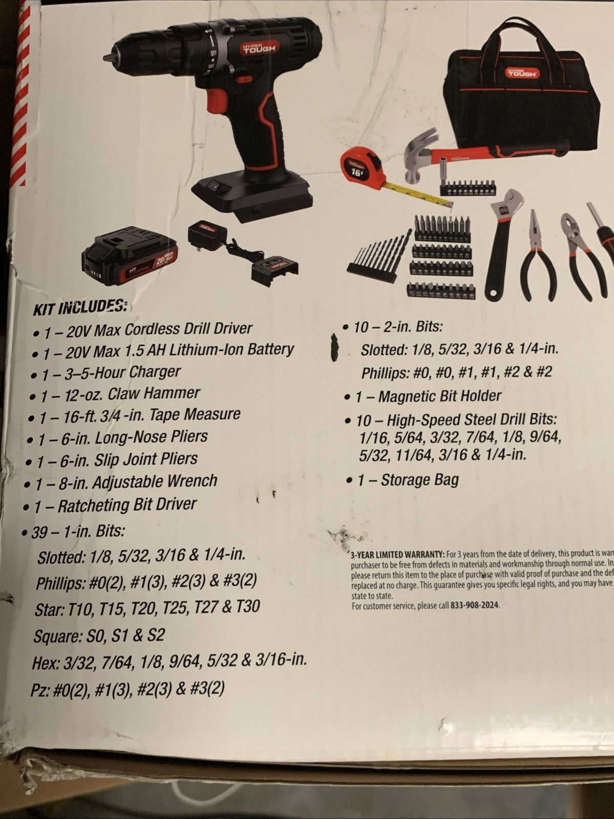 Hyper Tough 70-Piece Project Kit w/ Cordless Drill, Battery & Charger | DIY Tool4