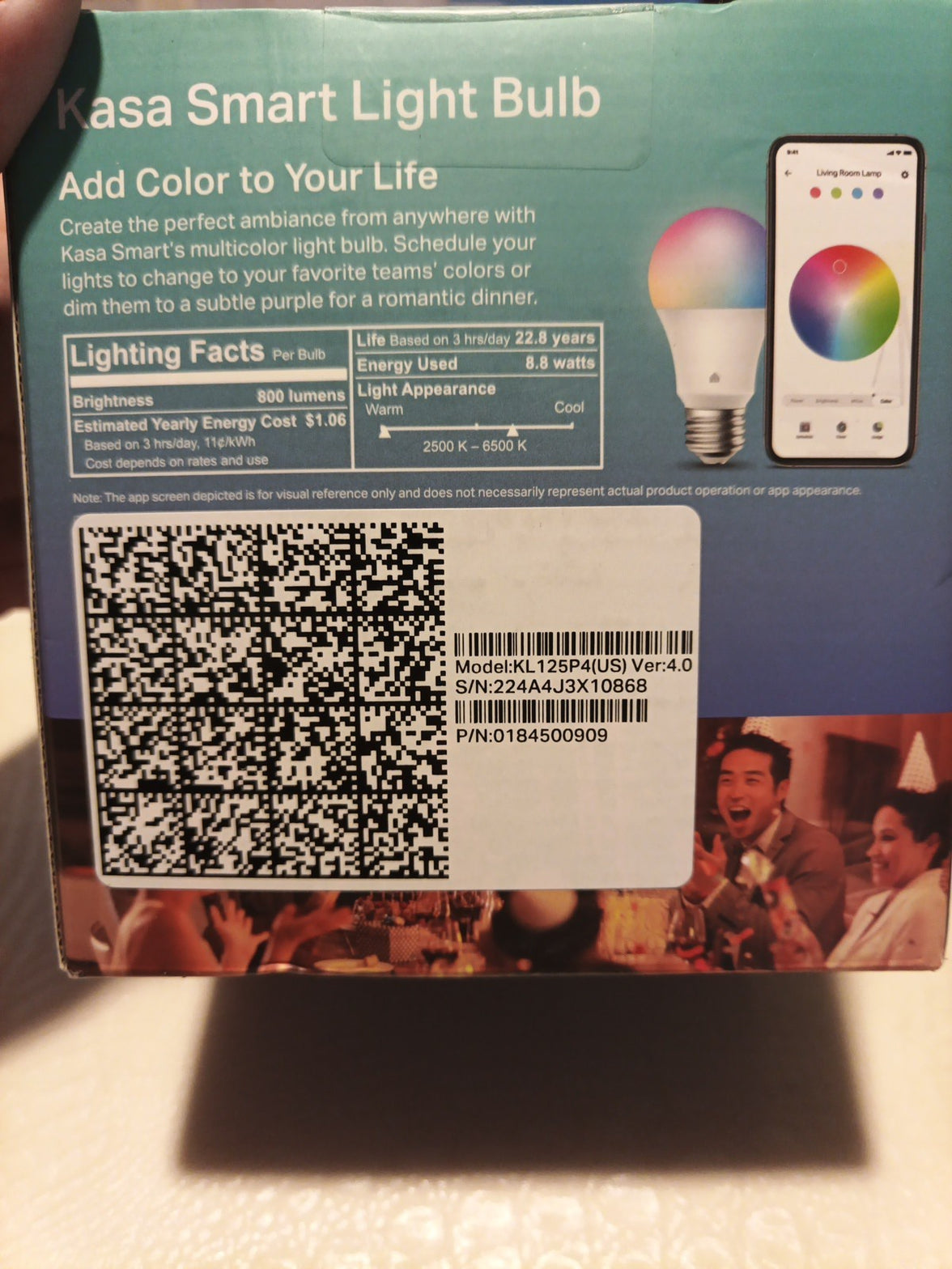 Kasa Smart Wifi Bulbs - Full Color Changing Dimmable A19, 9W 800 Lumens, 4 Pack5