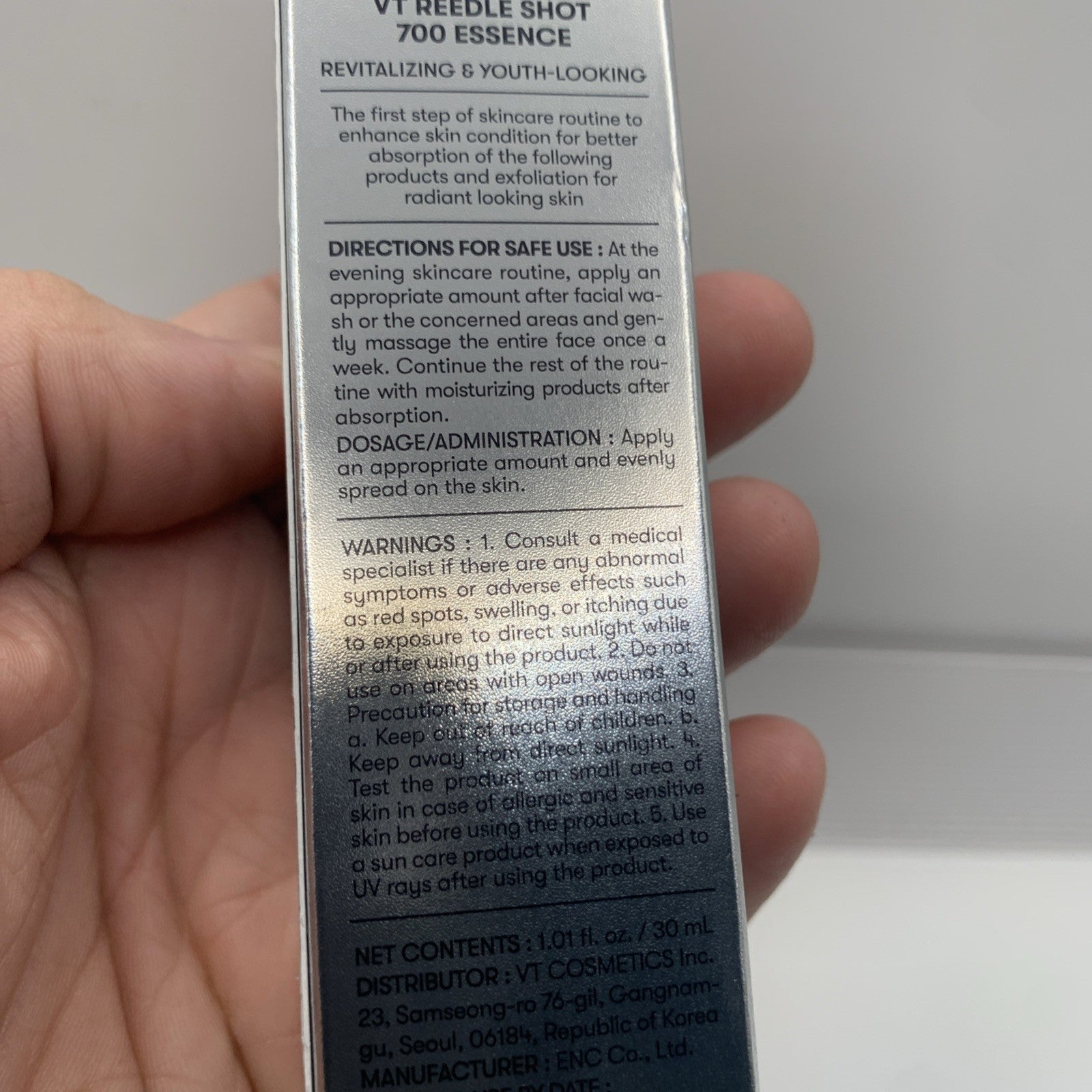 NEW VT COSMETICS CICA Reedle Shot 700 Essence 1 fl oz (30ml) Exp. 12/266