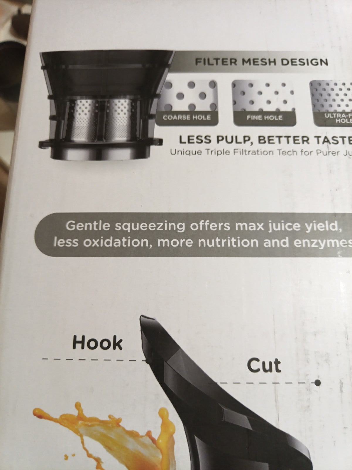 Masticating Juicer SJ-059A Grey 5.3" Wide Feed Chute Extractor Machine Whole7