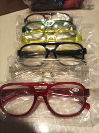 Solid Multi Color Plastic Aviator Eyeglasses Readers +3.0 - 6 Pack2