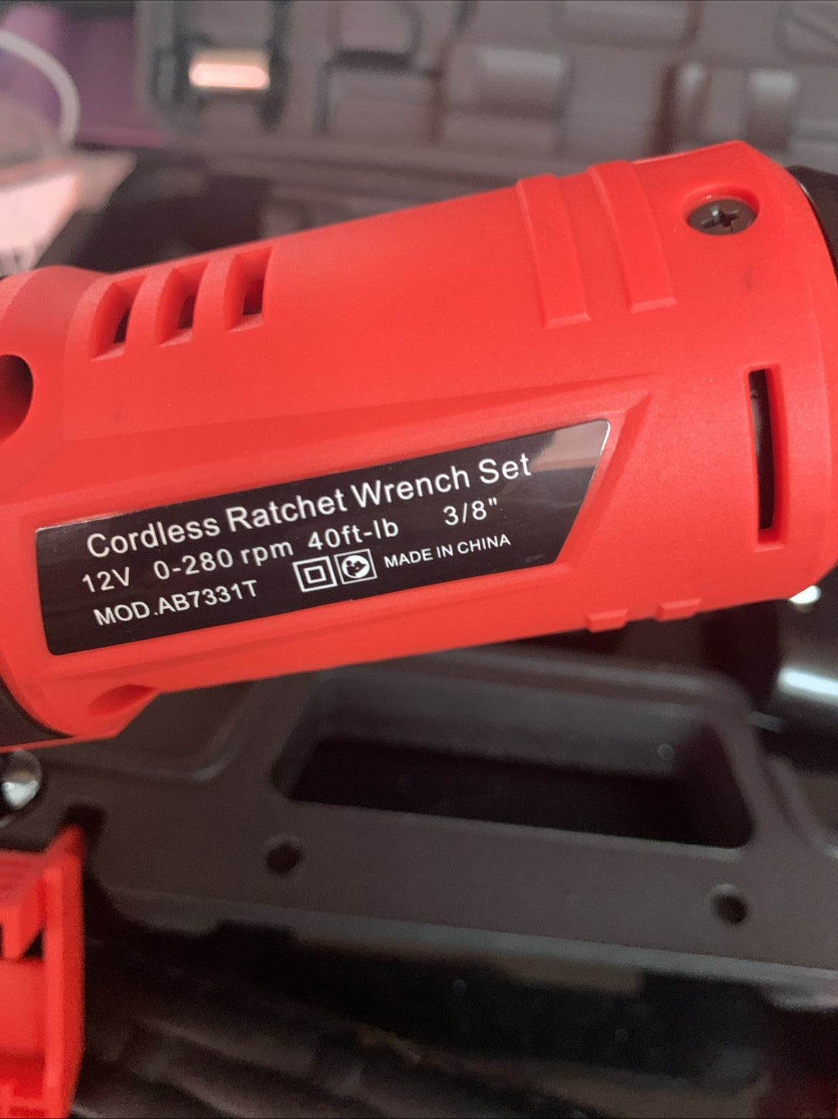Cordless Electric Ratchet Wrench Set, 3/8" 12V Power Ratchet Tool Kit with 2 Pac1