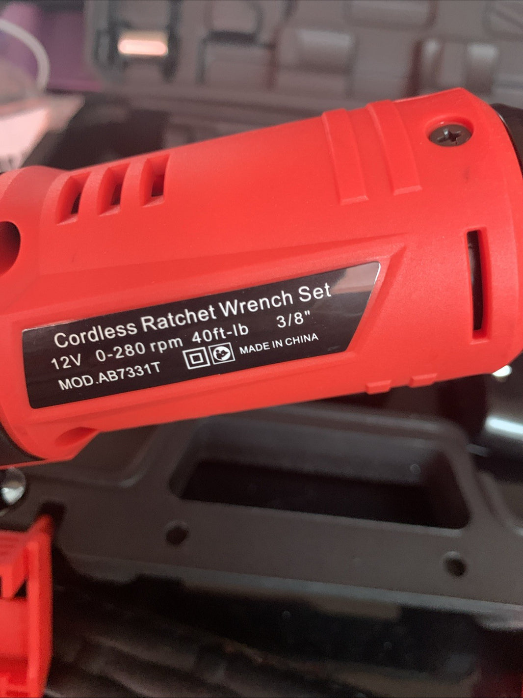 Cordless Electric Ratchet Wrench Set, 3/8" 12V Power Ratchet Tool Kit with 2 Pac1