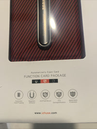 ZHUSE Automatic Pop-Up RFID Blocking Credit Card Holder Metal Wallet red1