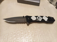 Black Power Ranger Pocket Knife Spring Assisted EDC Blade, Glass Breaker & Seatb0