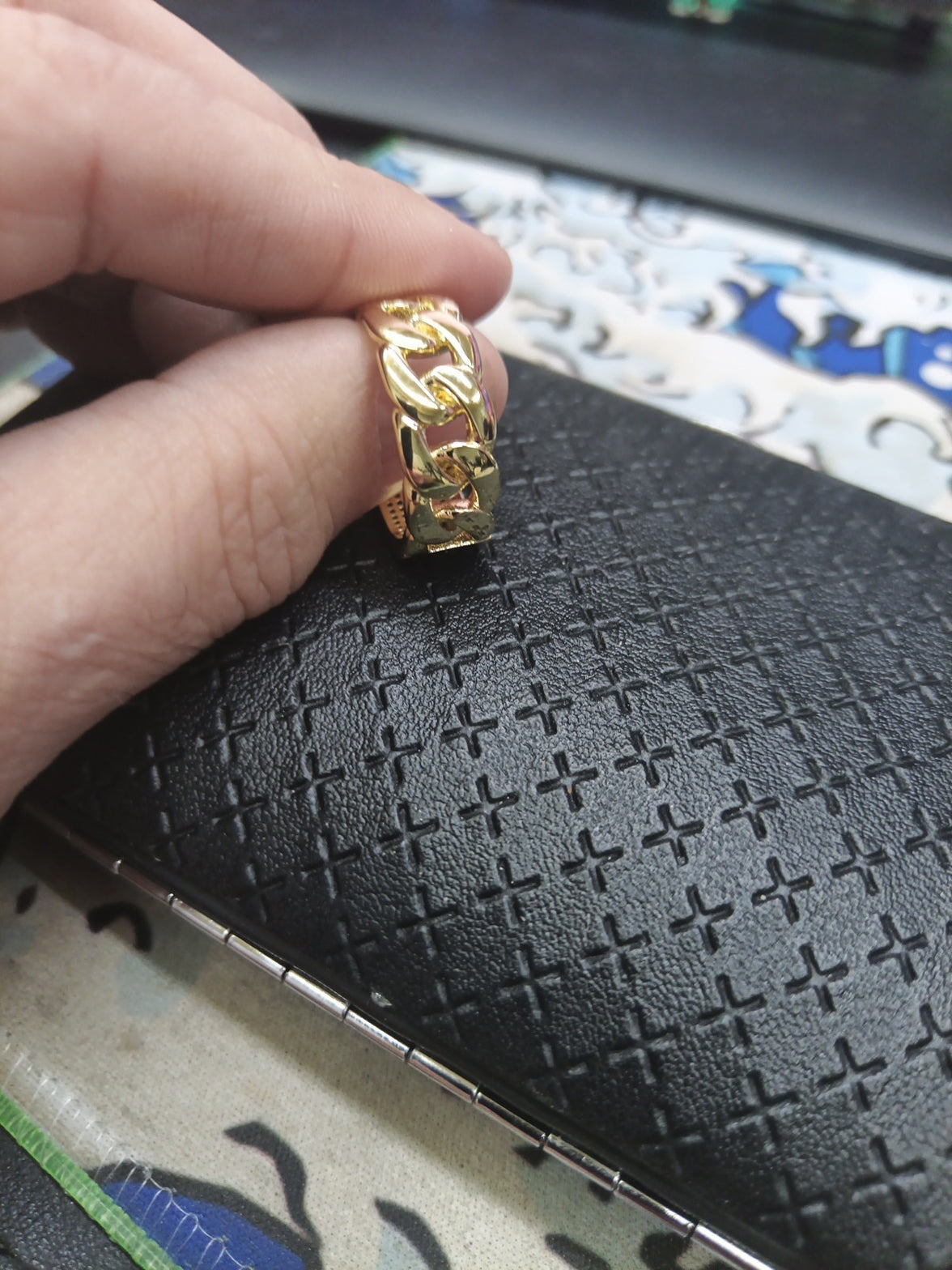 14k Dip Cuban Style Ring With CZ Diamonds Size 10, Beautiful Design 4