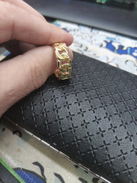 14k Dip Cuban Style Ring With CZ Diamonds Size 10, Beautiful Design 4