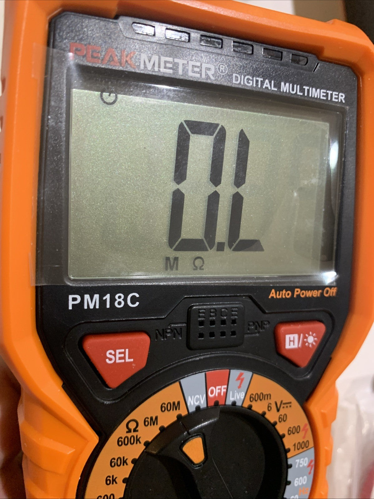 PM18C Digital Multimeter DC AC Voltage Current Tester Manual Range Backlight8
