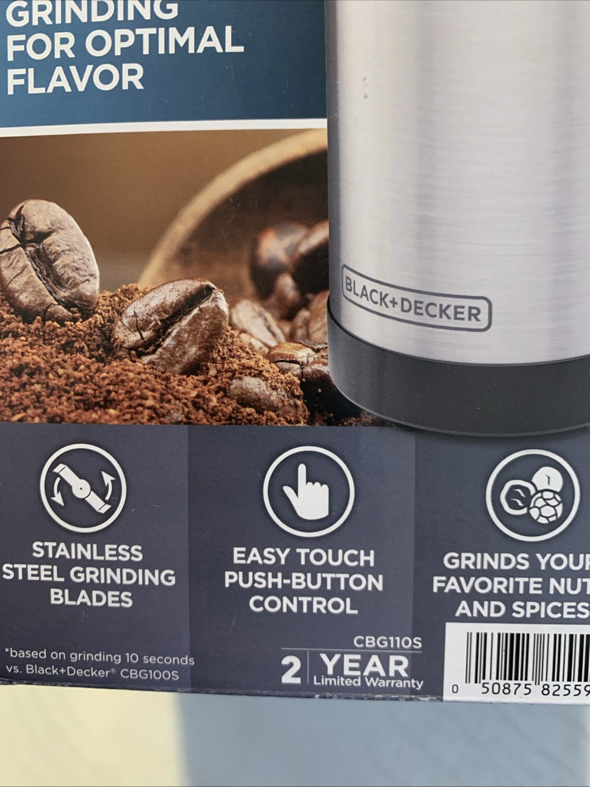 BLACK+DECKER CBG110S Blade Coffee Grinder Stainless Steel Silver/Black2