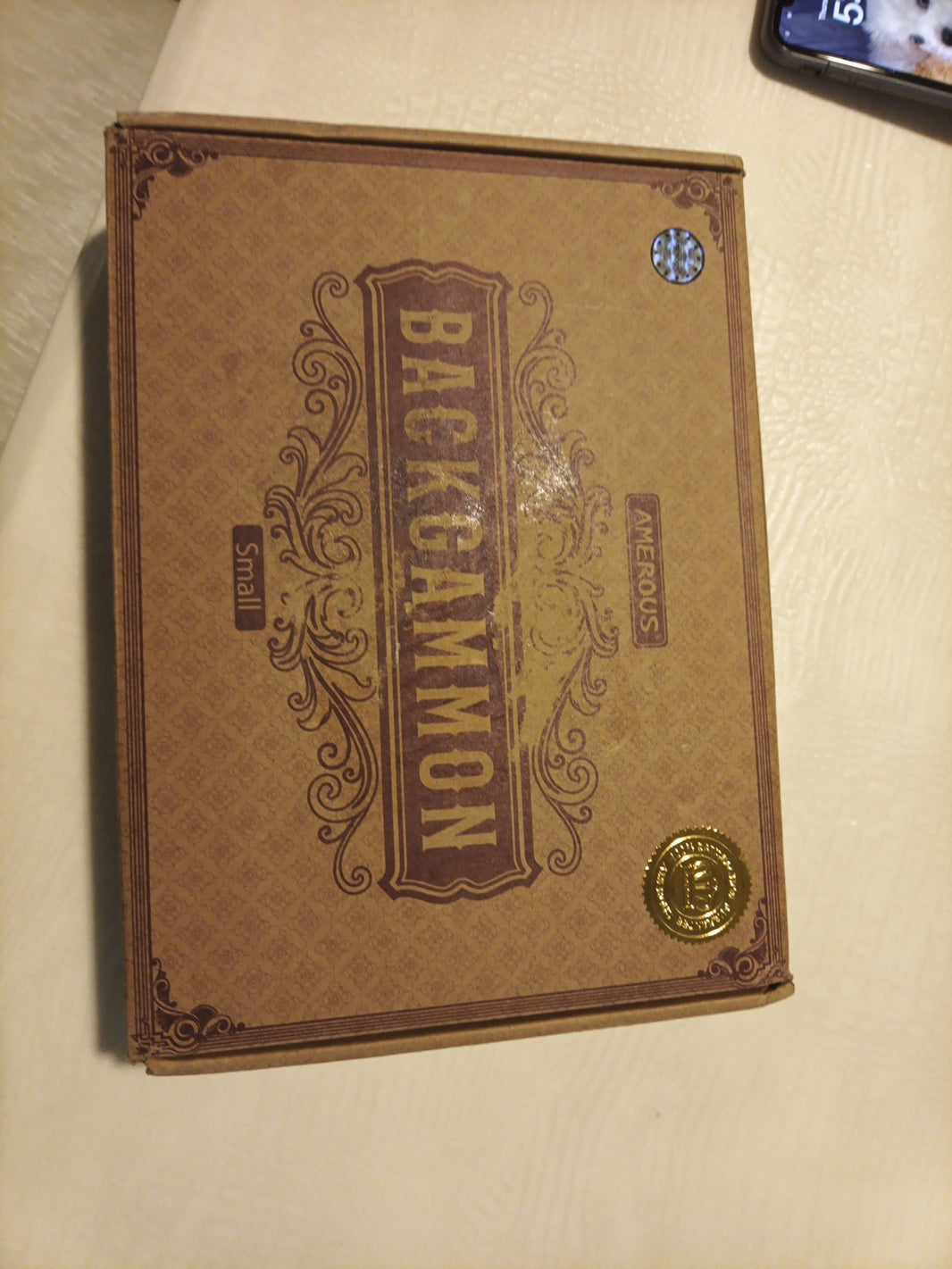 Amerous Backgammon 15 inch classic board game w/leather case 0