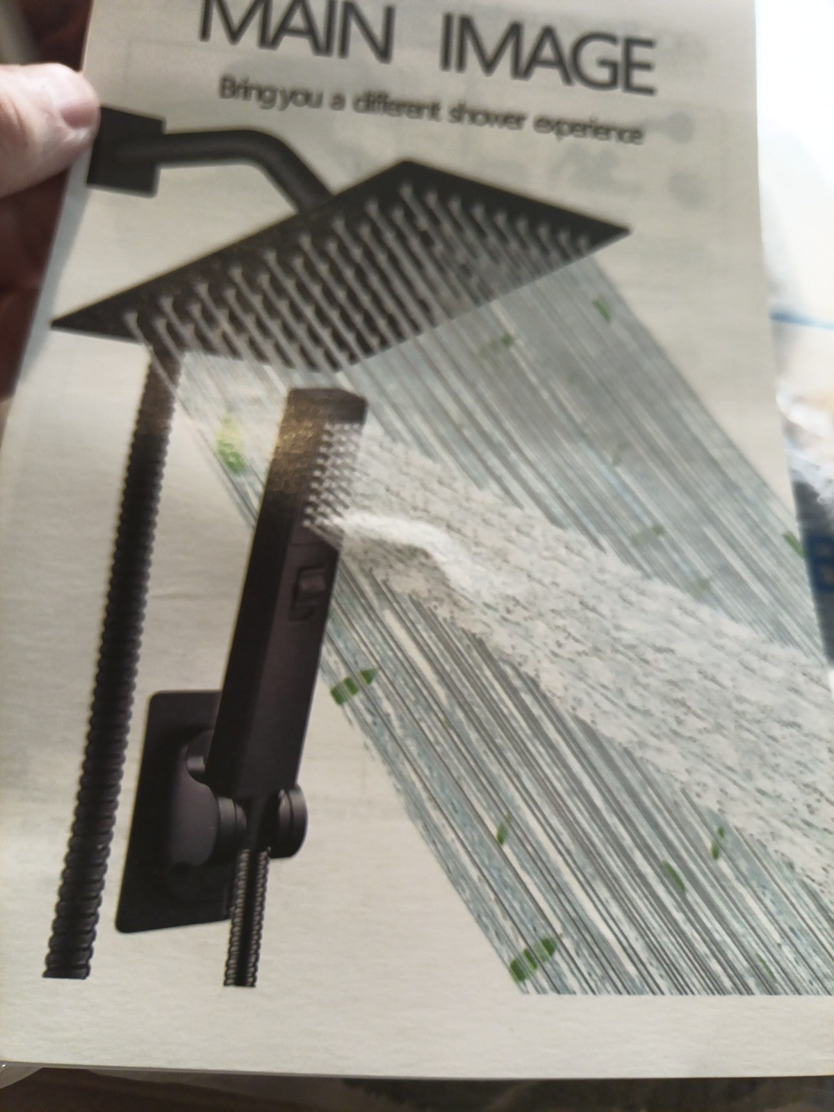 Rainfall Shower Head Combo Main Imagine Brand New Black0