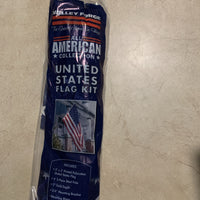 Valley Forge Poly/Cotton 3' x 2' American Flag w/ 4 ft Pole Kit & 5" Eagle ◽️0