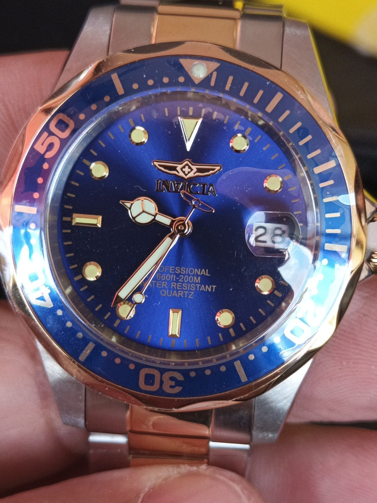 INVICTA Gent's Wristwatch Pro Driver, 40mm, Gold And Silver. New No Box0