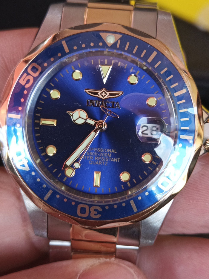 INVICTA Gent's Wristwatch Pro Driver, 40mm, Gold And Silver. New No Box0