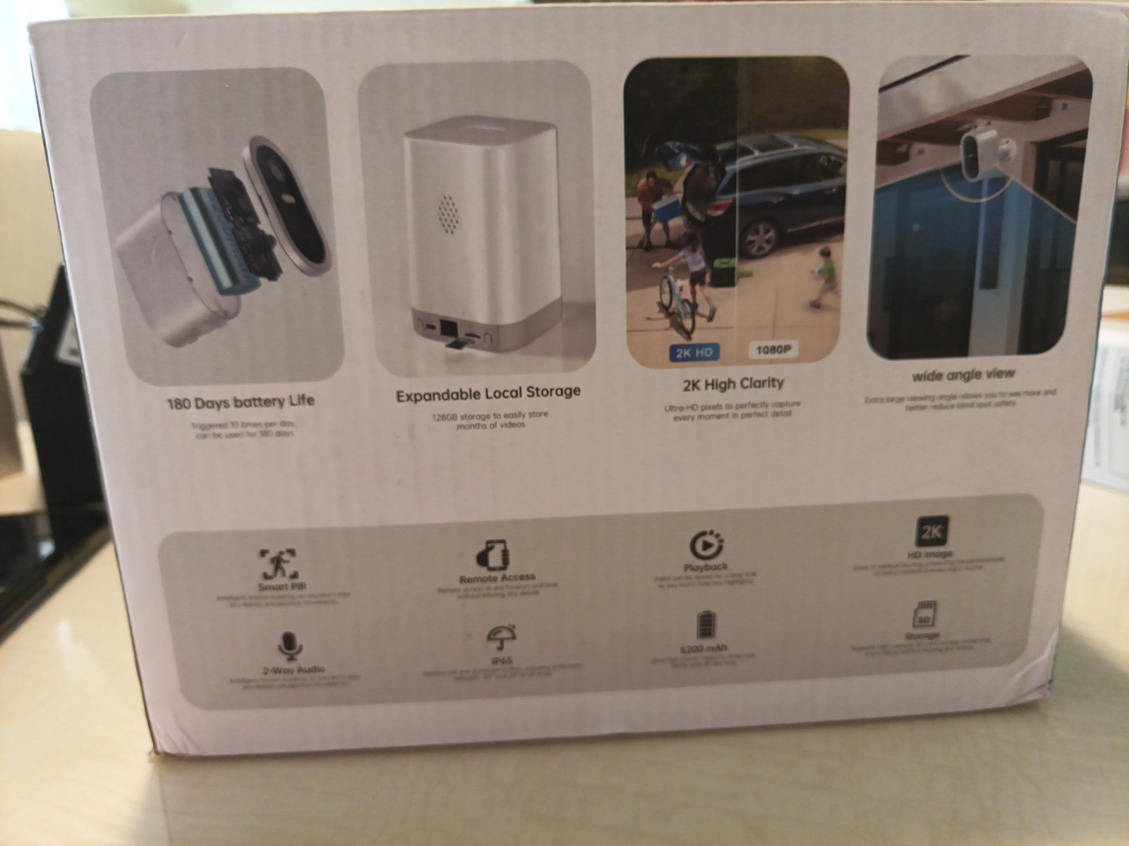 Security Cameras Wireless Outdoor Home System, True 2K HD Night Vision, 3