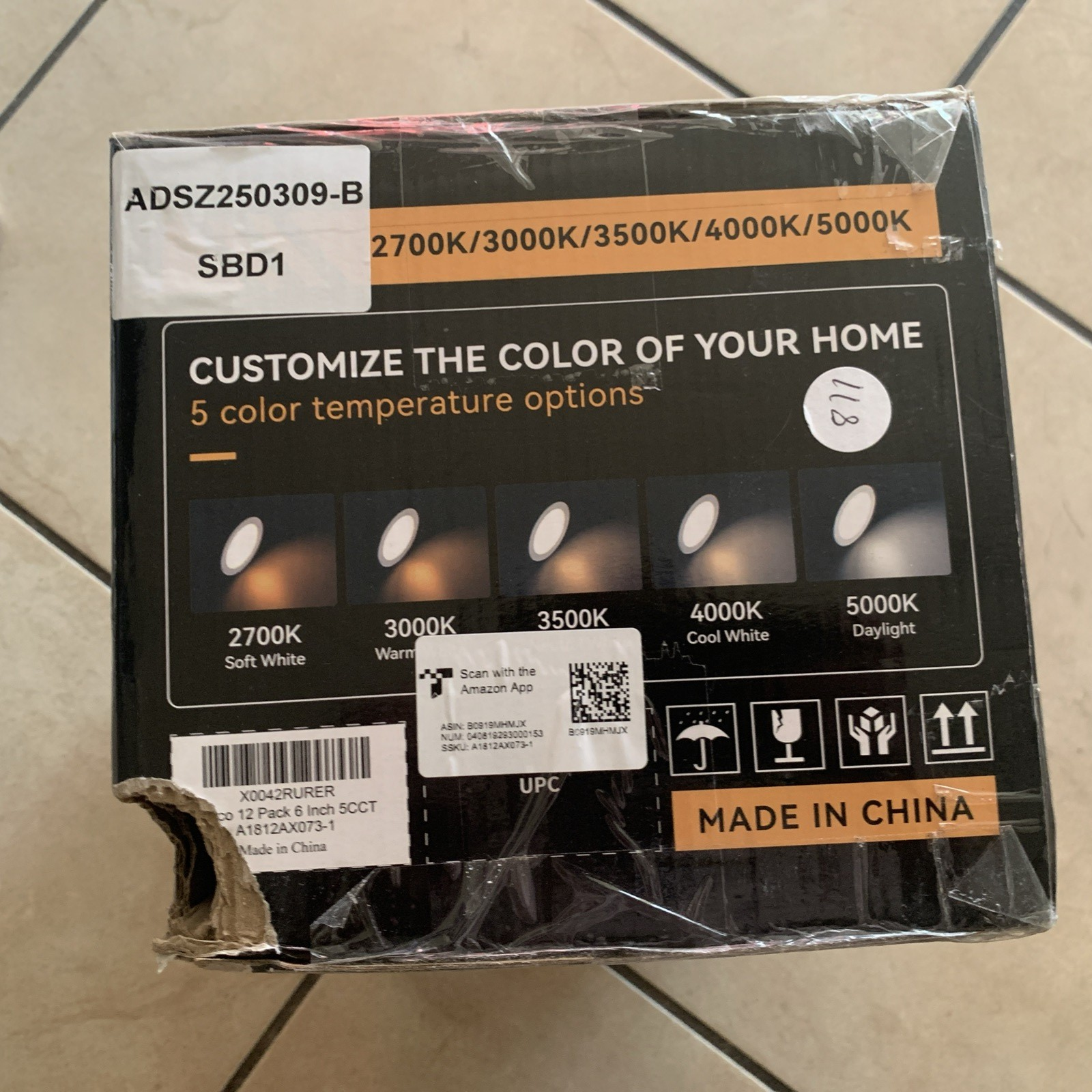 Amico 12 Pack 6 Inch Slim Panel LED Recessed Lights 5CCT 2700K-5000K  7