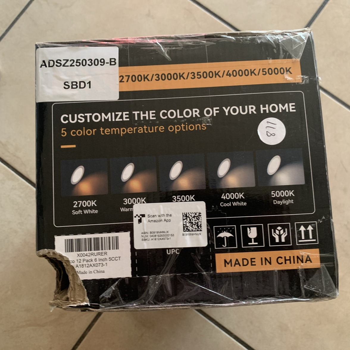 Amico 12 Pack 6 Inch Slim Panel LED Recessed Lights 5CCT 2700K-5000K  7
