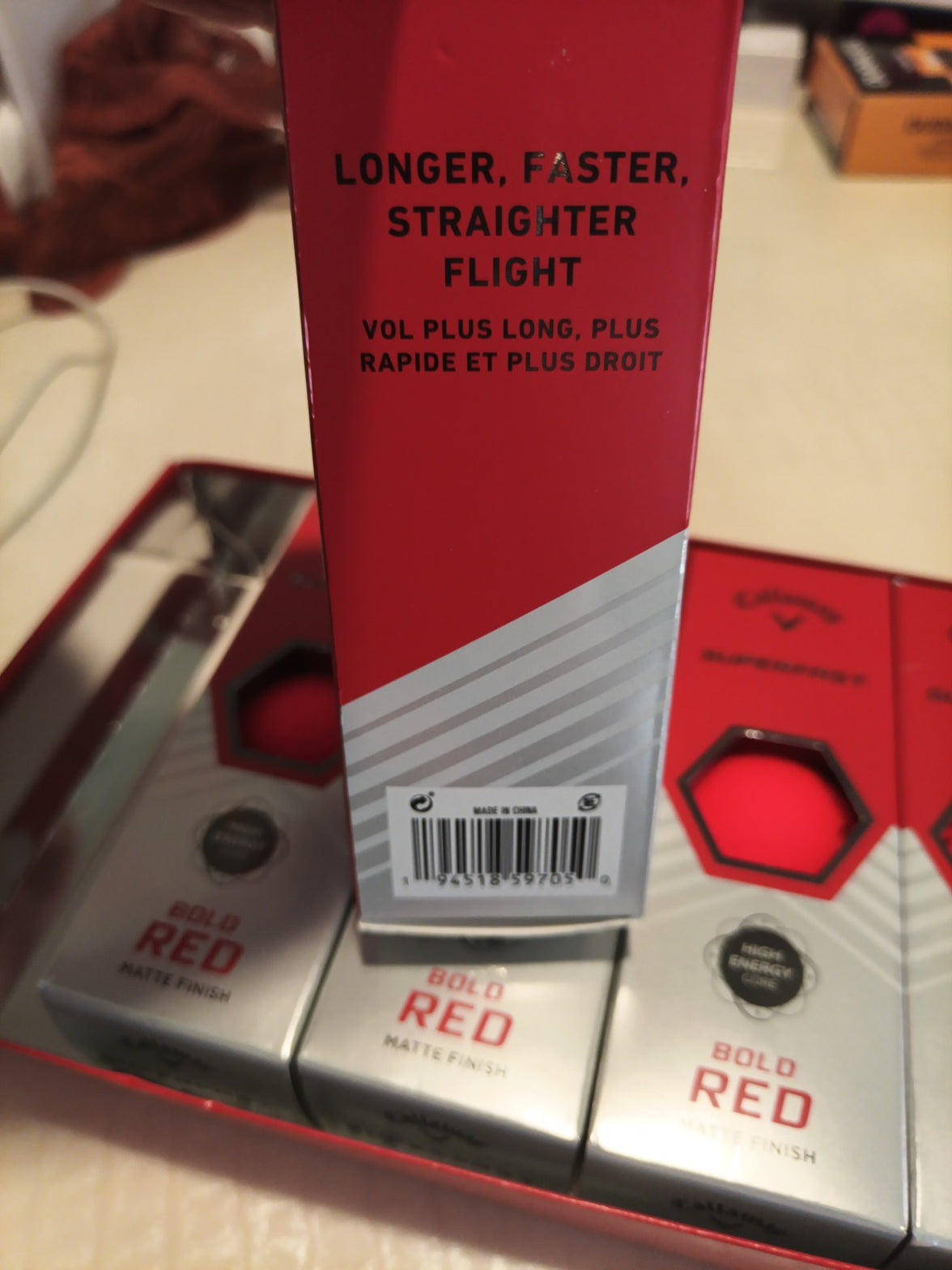 Callaway Golf super fast  Bold RED Golf Balls ~NEW~ THREE  15 Balls5