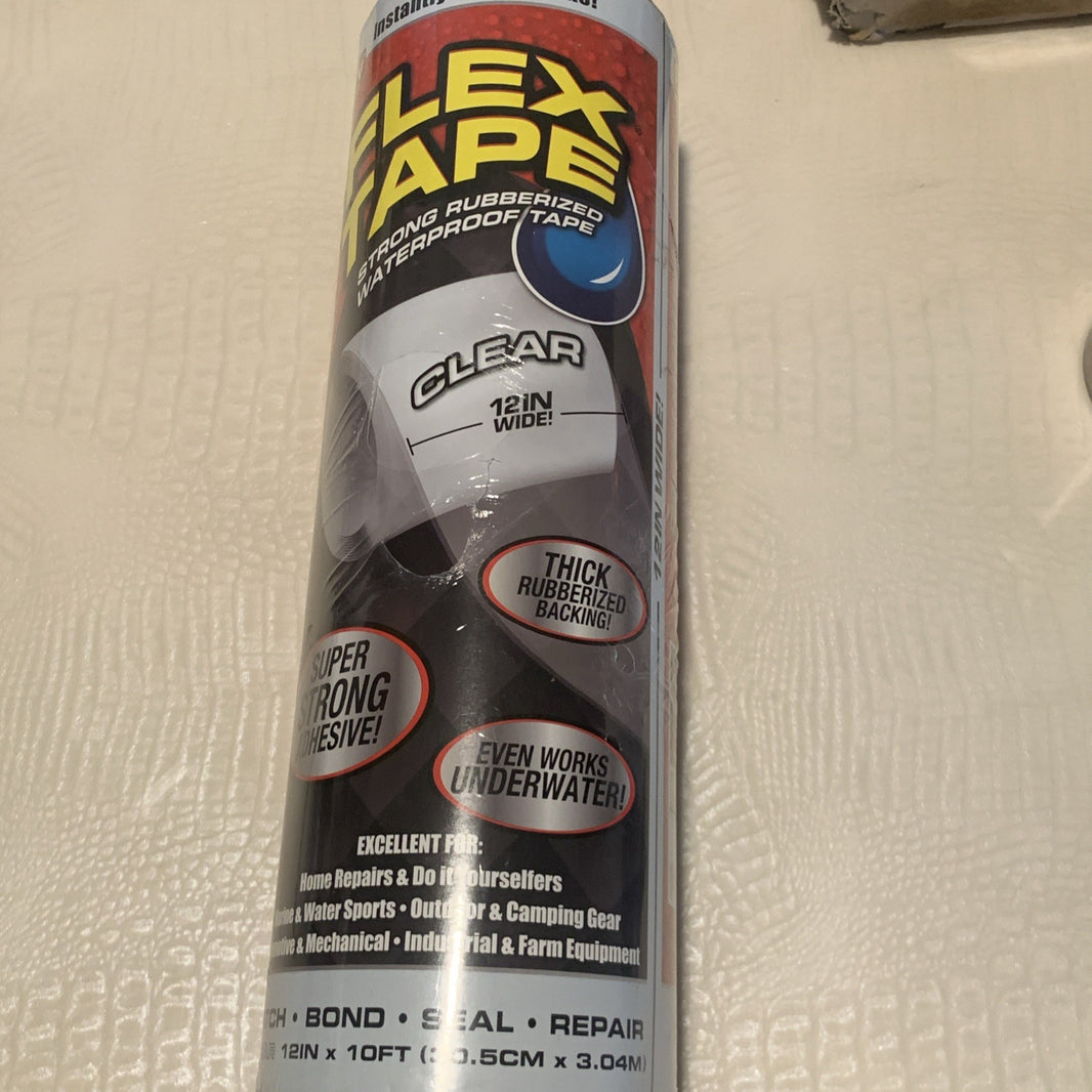 Flex Seal Tape 12 in x 10 ft Clear Original Thick Flexible Rubberized Waterproof0