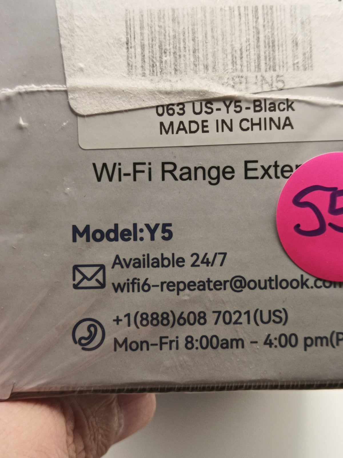 Wifi 6 Extender High Power Range Extender Model Y5 Boosts 5G Black6