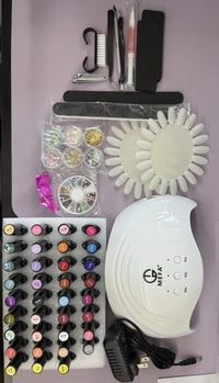 MEFA 60 Pcs Gel Nail Polish Kit with U V Light, 32 Colors All Seasons Soak Off0