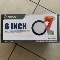 Amico 12 Pack 6 Inch Slim Panel LED Recessed Lights 5CCT 2700K-5000K  0