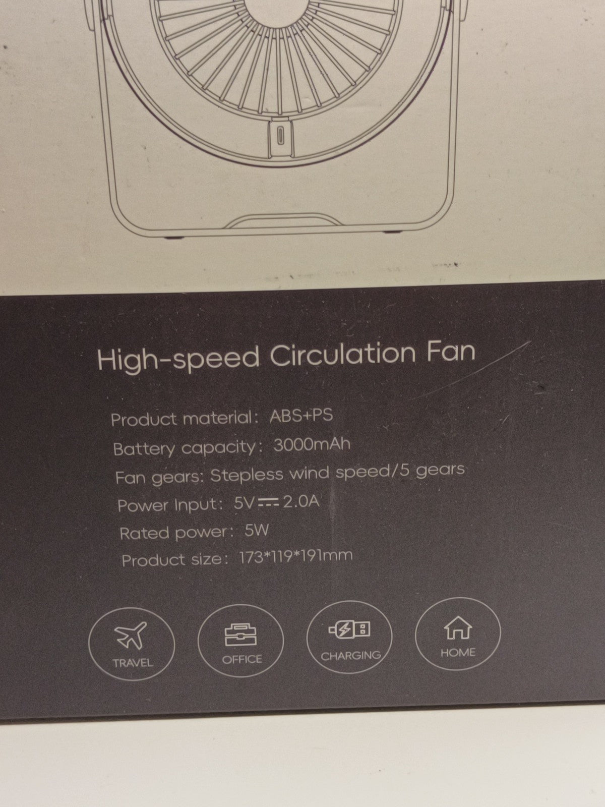 Portable Table Fan Adjustable Wall Fan Touch Screen Rechargeable Cooling Room4