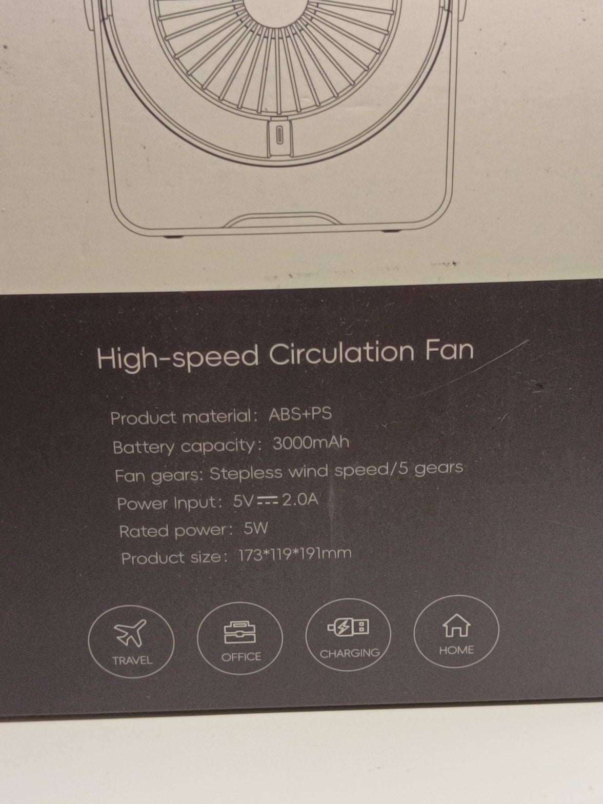 Portable Table Fan Adjustable Wall Fan Touch Screen Rechargeable Cooling Room4